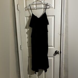 Wild fable black ruffle midi dress